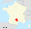 Aveyron departement locator map svg