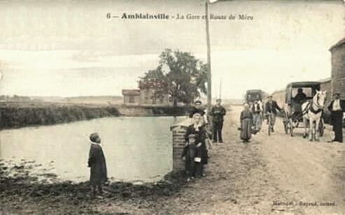 Amblainville oise cpa gare et route de meru