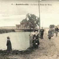 Amblainville oise cpa gare et route de meru