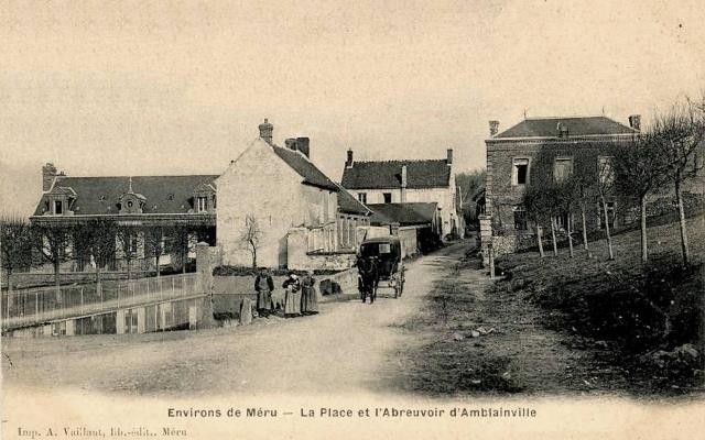 Amblainville oise cpa place et abreuvoir