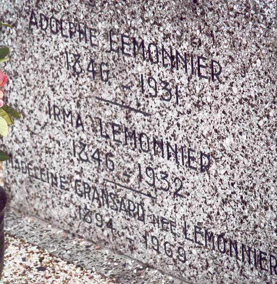 Cimetière d'Ancourteville, plaque sur tombe Lemonnier