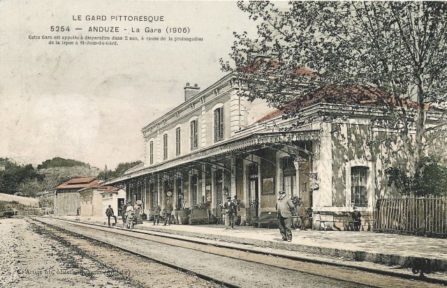 La gare en 1906, cpa