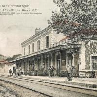 La gare en 1906, cpa