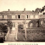 Anveville seine maritime mairie et ecole cpa