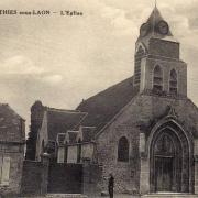 Athies-sous-Laon (Aisne) CPA église Saint Quentin