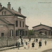 Athies-sous-Laon (Aisne) CPA gare