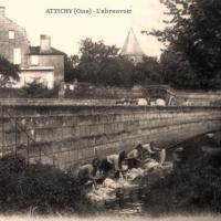 Attichy oise cpa abreuvoir