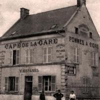 Attichy oise cpa cafe de la gare