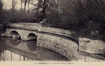 Attichy oise cpa chateau pont