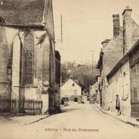 Attichy oise cpa eglise et rue du commerc
