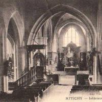 Attichy oise cpa eglise saint medard interieur