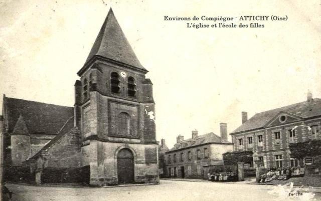 Attichy oise cpa eglise saint medard