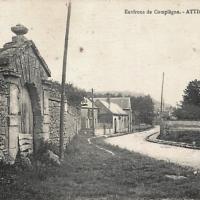 Attichy oise cpa entree de la ville vieux porche