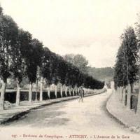 Attichy oise cpa gare avenue 