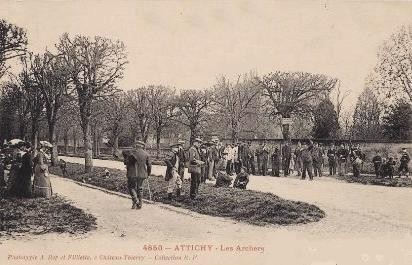 Attichy oise cpa jeu d arc 1905