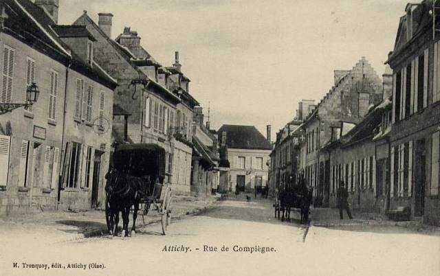 Attichy oise cpa rue de compiegne