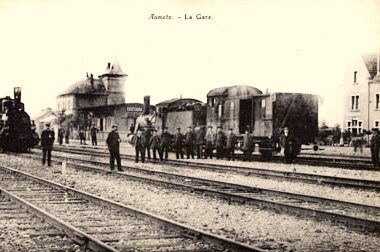 Aumetz (Moselle) La gare CPA