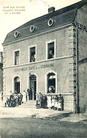 Aumetz (Moselle) Le café de la Lorraine CPA