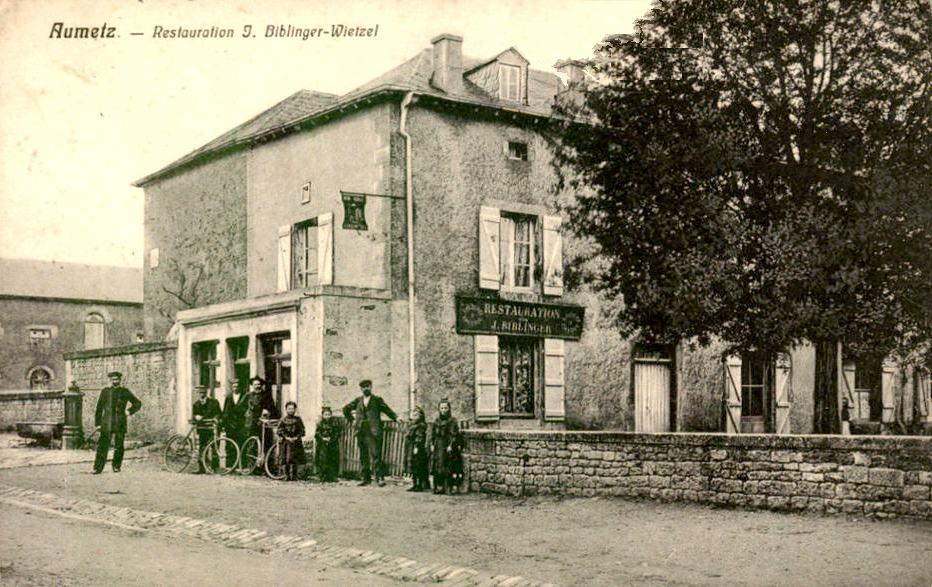 Aumetz (Moselle) Le restaurant Biblinger CPA