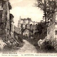 Autreches oise cpa 14 18 ruines