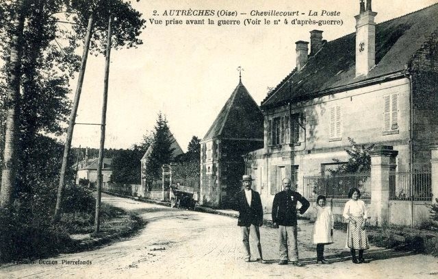 Autreches oise cpa chevillecourt la poste