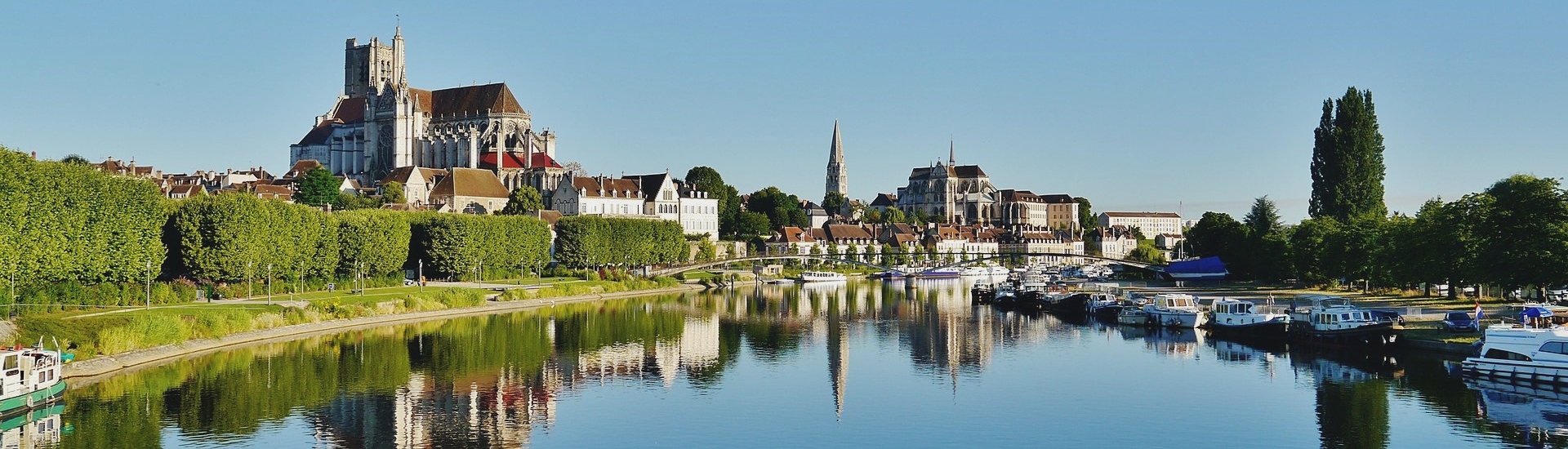 Auxerre (89) Panoramique depuis le pont Paul Bert