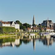 Auxerre (89) Panoramique depuis le pont Paul Bert