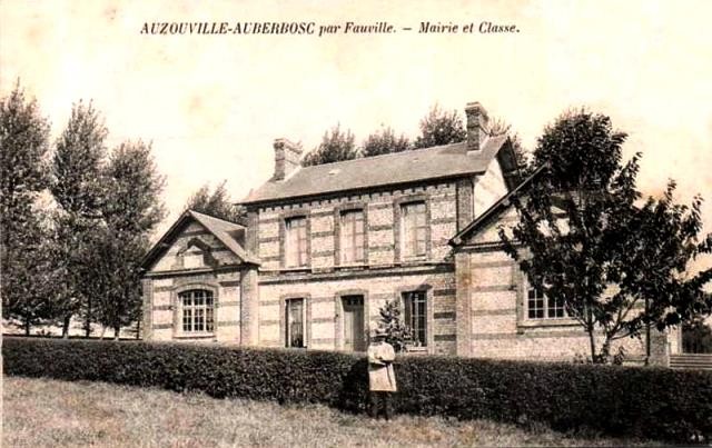 Auzouville auberbosc seine maritime mairie ecole cpa