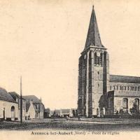 Avesnes les aubert 59 la place de l eglise cpa
