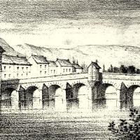 Bar-sur-Aube (10) Le pont et la chapelle expiatoire, gravure