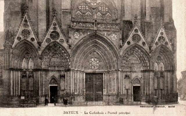 Bayeux calvados la cathedrale le portail cpa