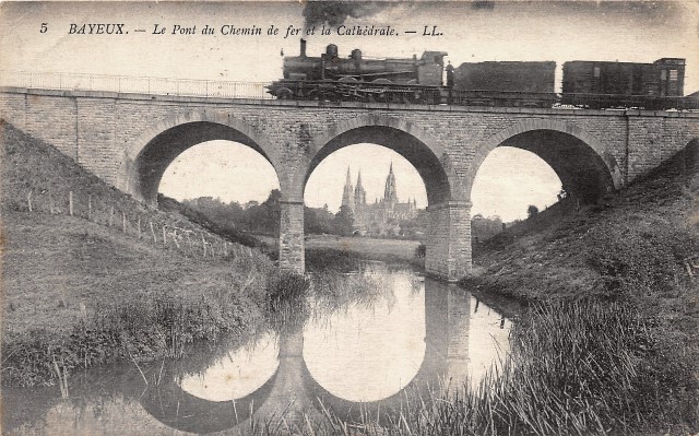 Bayeux calvados la pont du chemin de fer cpa