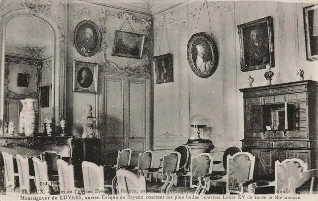 Bayeux calvados le palais episcopal interieur cpa