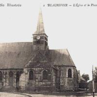 Beaurevoir aisne cpa eglise et place jeanne d arc