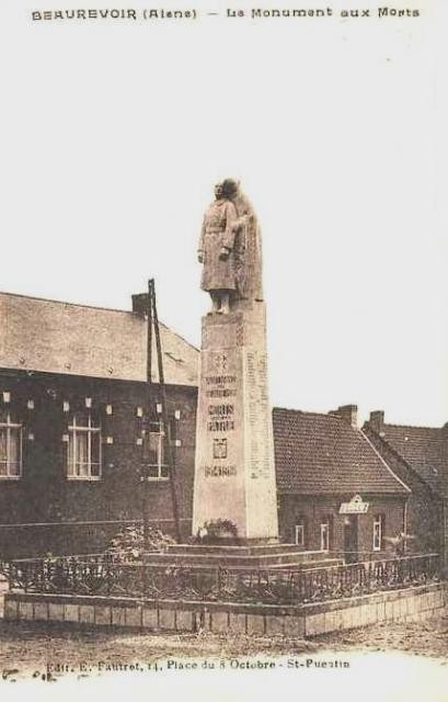 Beaurevoir aisne cpa monument aux morts