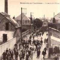 Beauvois en cambresis 59 l usine sortie des ouvriers cpa