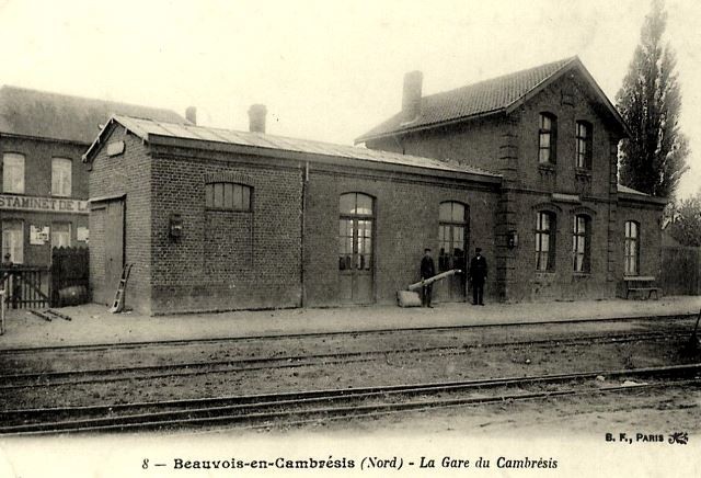 Beauvois en cambresis 59 la gare cpa