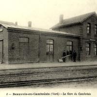 Beauvois en cambresis 59 la gare cpa