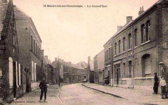 Beauvois en cambresis 59 la grande rue cpa