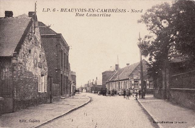 Beauvois en cambresis 59 la rue lamartine cpa