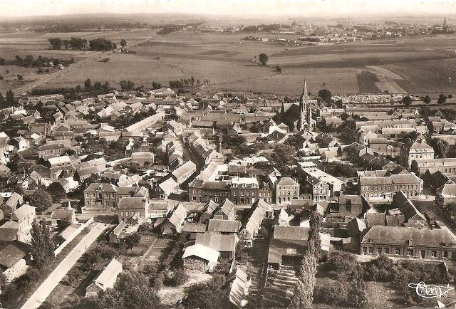 Beauvois en cambresis 59 vue aerienne cpa