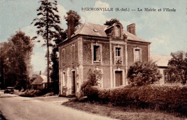 Bermonville seine maritime la mairie ecole cpa