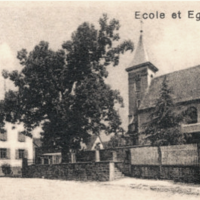 Berstett 67 rumersheim l ecole et l eglise cpa