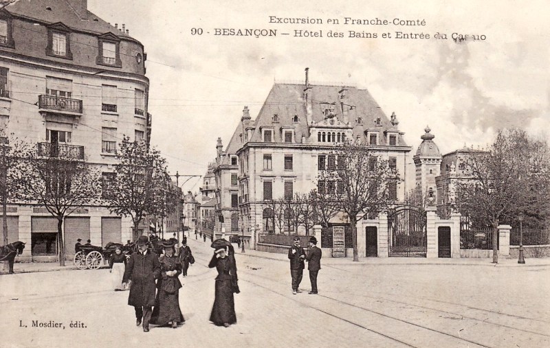 Besançon (Doubs) L'Hôtel des Bains et le Casino CPA