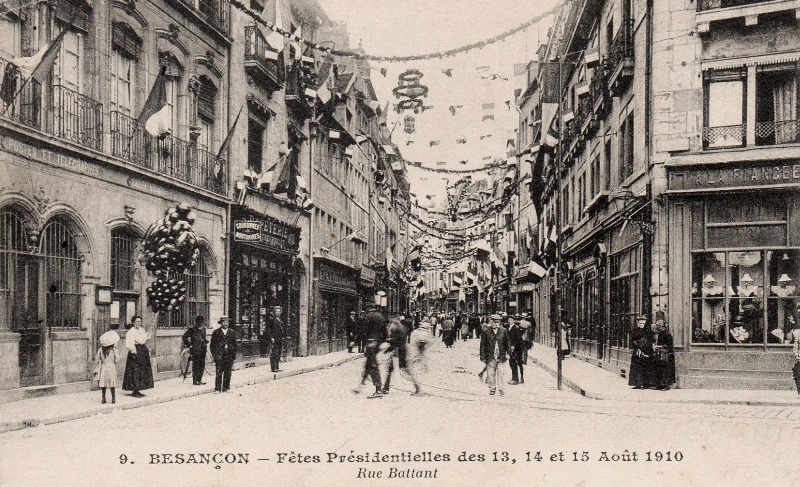 Besançon (Doubs) La rue Battant en 1910 CPA