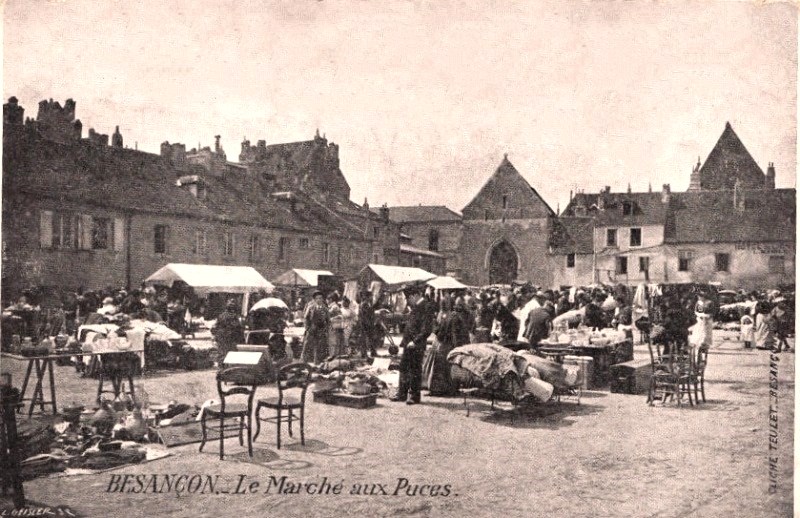 Besançon (Doubs) Le marché aux puces CPA