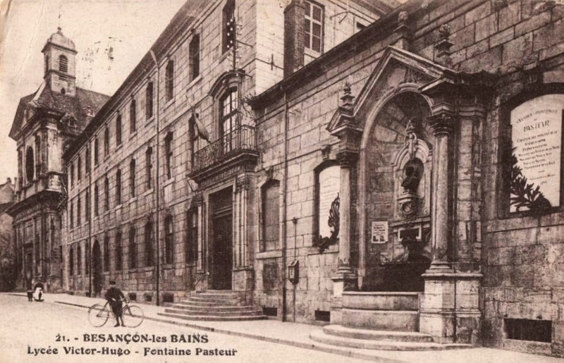 Besançon (Doubs) Lycée Victor Hugo et fontaine Pasteur CPA