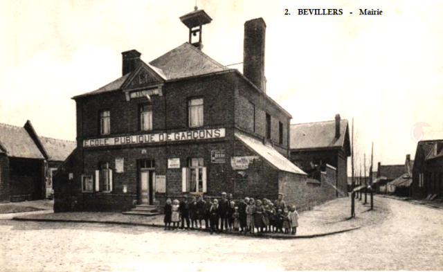 Bevillers 59 la mairie ecole cpa