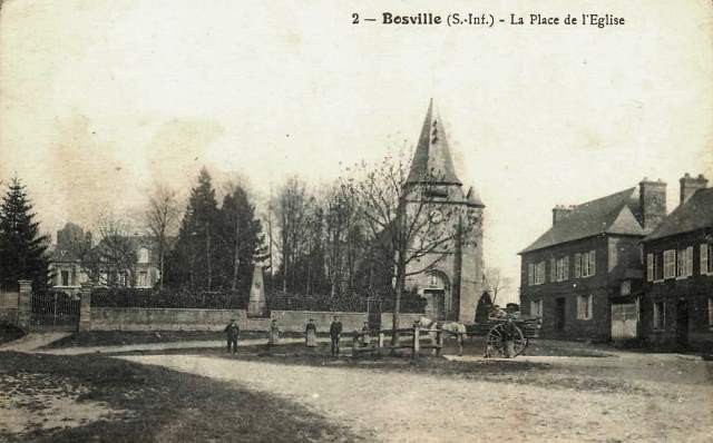 Bosville seine maritime place de l eglise cpa