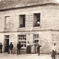 Bouconville-Vauclair (Aisne) CPA Café-épicerie-mercerie-billard